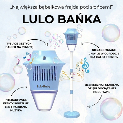 LuloBańka™ – Automatyczna fontanna baniek z podświetleniem LED