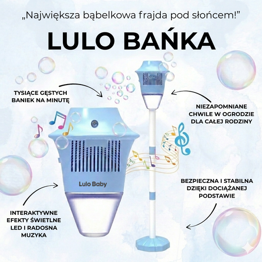 LuloBańka™ – Automatyczna fontanna baniek z podświetleniem LED